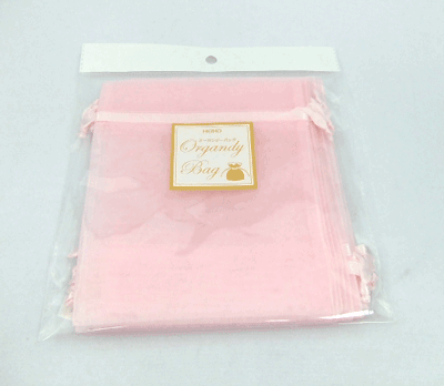 オーガンジーバッグ（オーガンジー袋・巾着袋）【Ｍ】ピンク 100束1000枚入