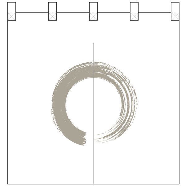 画像1: のれん 半間 暖簾 ポリエステルカツラギ 丸だけ 灰色丸 No.25257 (1)